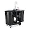 Rubbermaid Commercial Executive Janitorial Cleaning Cart, Plastic, 4 Shelves, 1 Bin, 21.75" x 46" x 38.38", Black 1861430 - alternate 3